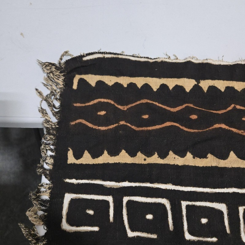 African Textile Art Mud Cloth | Abstract Geometric Pattern | 69 x 31 inches gallery