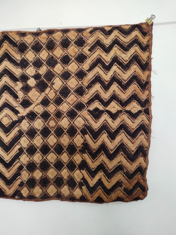 Vintage Kuba Cloth Raffia Textile Traditional African woven Tribal Congo item894 gallery