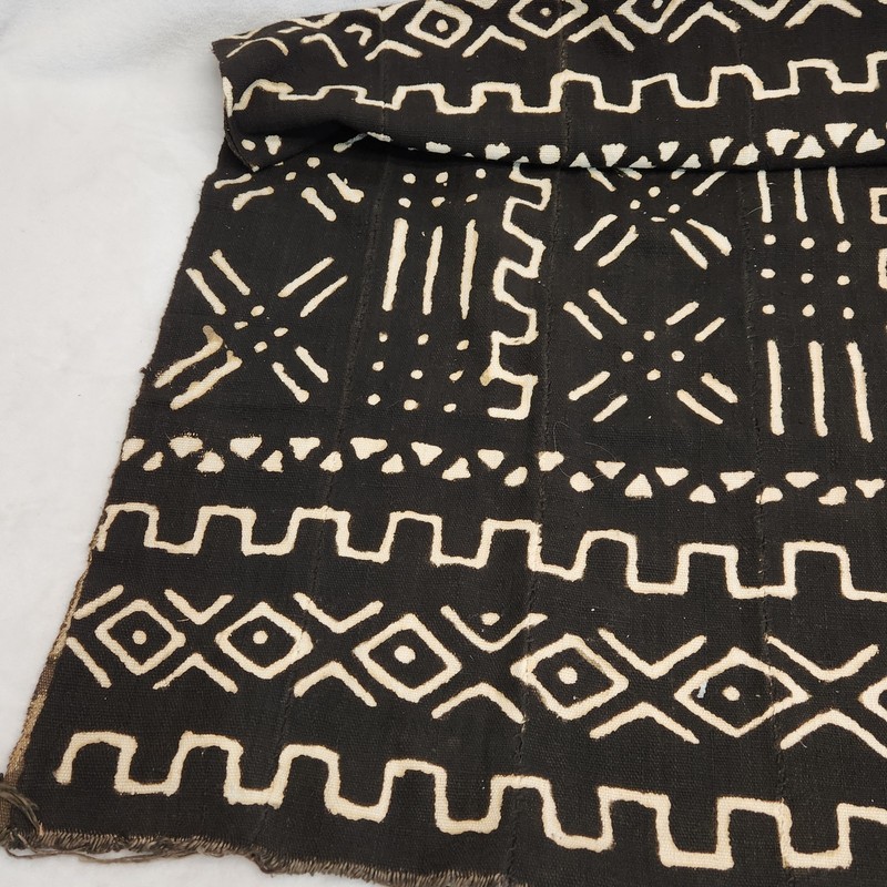 Vintage Authentic African Mudcloth Blanket Mali Hand Woven Bogolanfini Tapestry gallery
