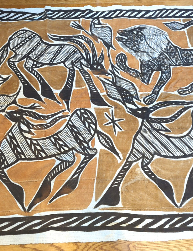 Hand Painted Hand Woven Senufo KORHOGO Mud Cloth Pictorial Figurative Textile gallery