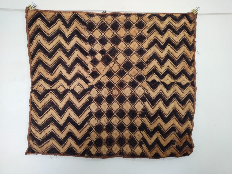 Vintage Kuba Cloth Raffia Textile Traditional African woven Tribal Congo item894 gallery