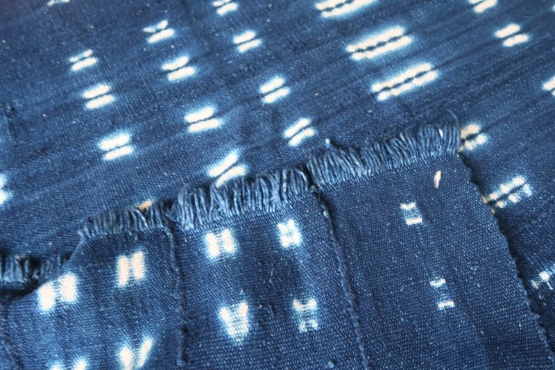 Vintage African Indigo Cloth - Mossi Tribe Burkina Faso - 46" x 65" Throw gallery
