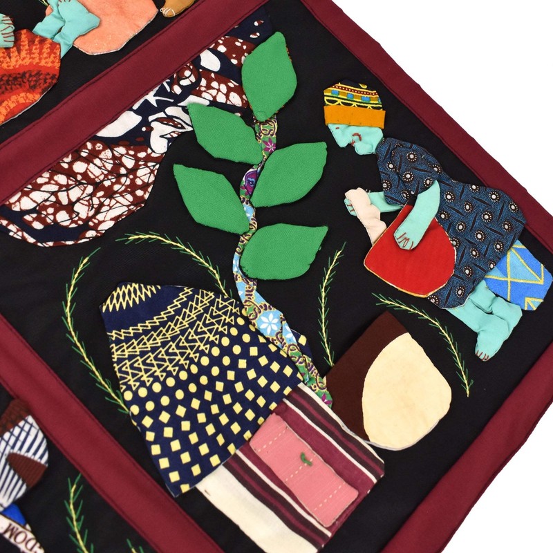 Weya 4 Panel Story Quilt Village Life Zimbabwe gallery
