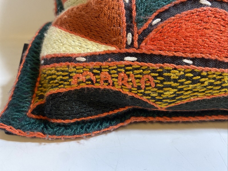 Kaross Embroidered Pillow Croc /Alligator Tapestry S Africa Signed gallery