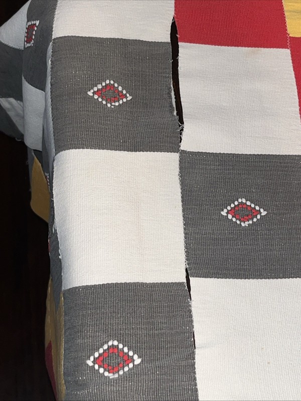 Vtg West African Kente Cloth Hand-woven Textile gallery