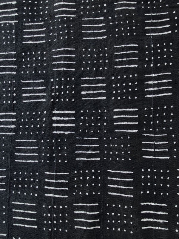 # 3849 LG African Black and White Mud Cloth Textile Mali 63" by 85" gallery