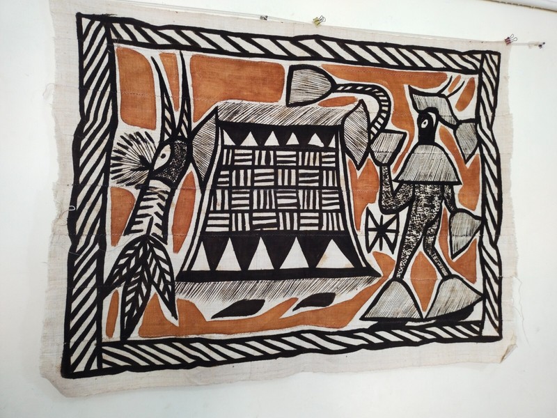 vintage fantastic korhogo mud clothes African congo kuba clothes item993