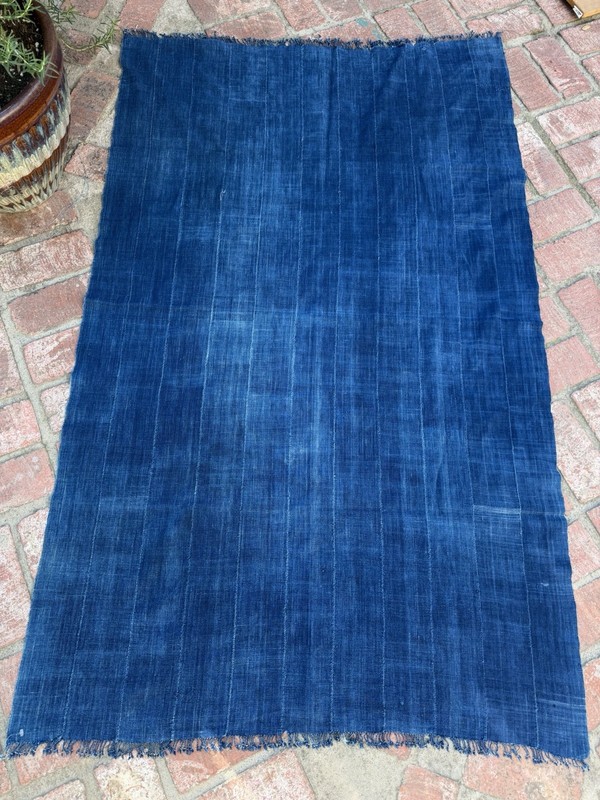 Vintage African Indigo Denim Mossi Mudcloth 65” L x 39” W | No. 100 gallery