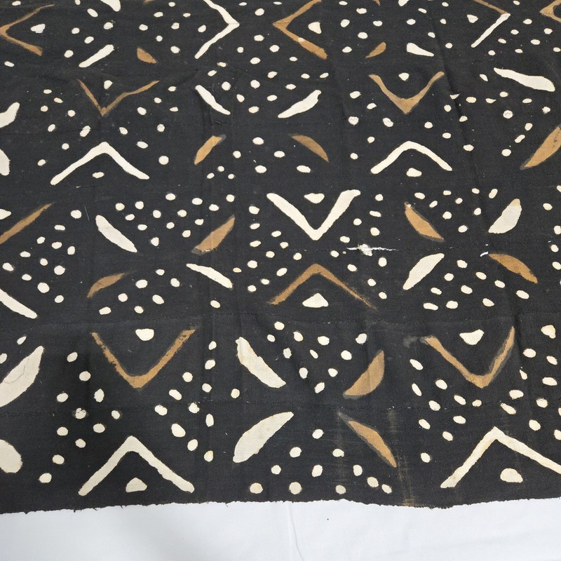 African Textile Art Mud Cloth | Geometric Pattern | 69 x 49 inches gallery