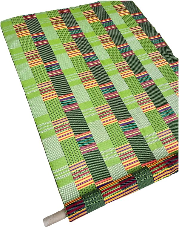 Donghia Kente Cloth 4 1/2 Yards Ghana African Tribal Multi Color Med Weight 56”W gallery