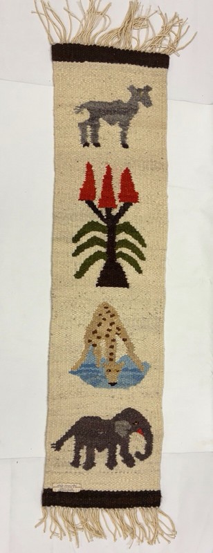 1950s Majorie Pope Ellis School of Weaving Handwoven African Mat * South Africa