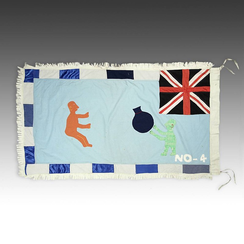 FRANKAA ASAFO MILITARY WARRIOR FLAG COTTON APPLIQUE FANTE GHANA WEST AFRICA