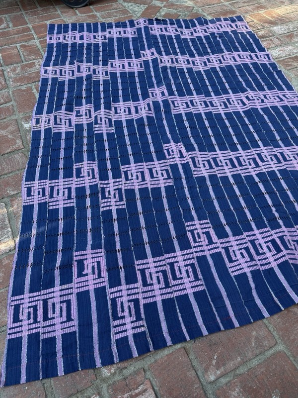 Vintage Nigerian Yoruba Aso Oke Handwoven Textile Throw 76” L x 50” W | No. 183 gallery