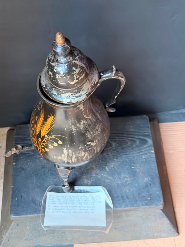 Antique 18thC Dutch Japanned Pewter Coffee Urn Kraantjeskan gallery