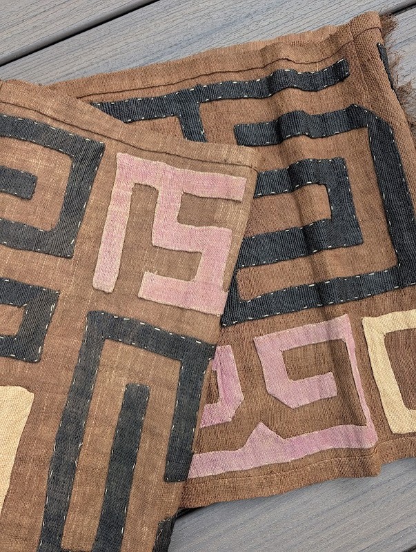 Kuba Raffia Textile Long Cloth Skirt Applique - Kuba People, D.R. Congo 122" gallery
