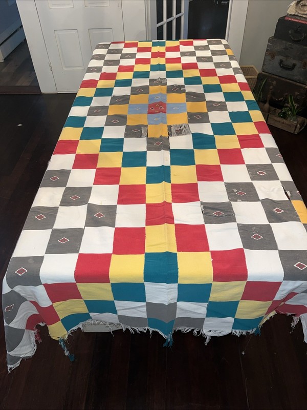 Vtg West African Kente Cloth Hand-woven Textile