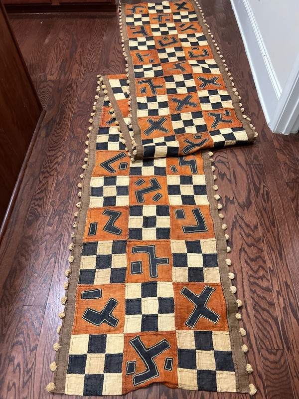 genuine 13 feet African (Congo) Kuba Raffia cloth fabric, natural woven handmade gallery