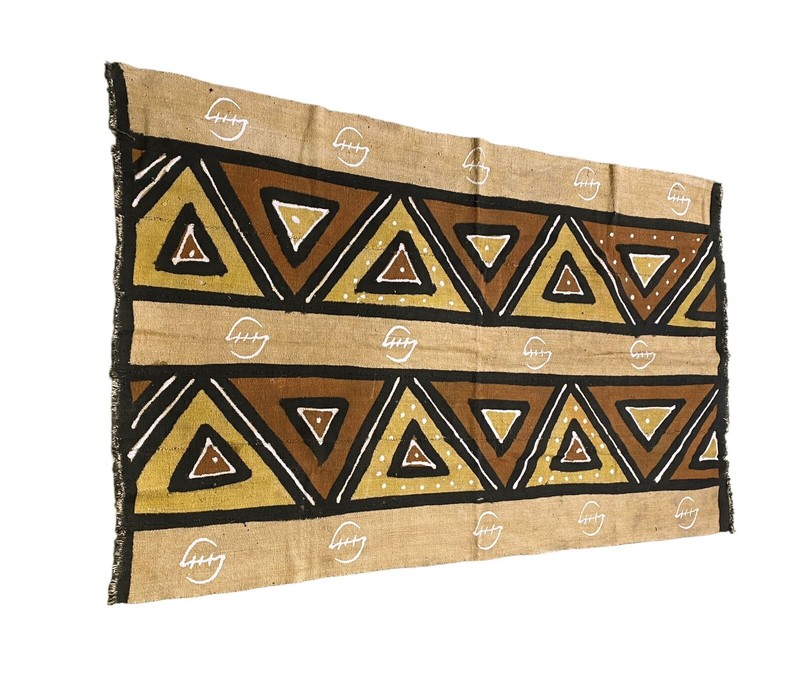 #7316 Superb Vintage Bogolan Mali Mud Cloth Textile 37" by 61" gallery