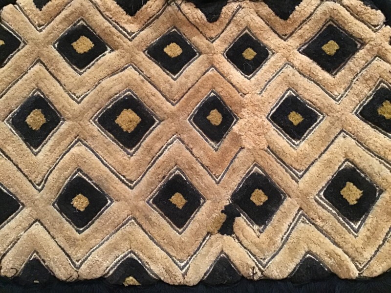 Vintage African Tribal Print Kuba Cloth Pillow Cover Handmade Approx 18x12" gallery