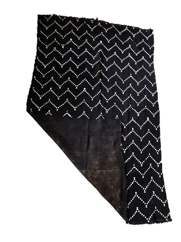 African Black and White Mud Cloth Textile Mali 42" by 66" gallery