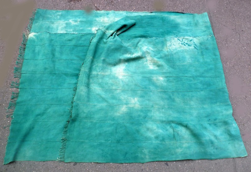 AFRICAN TRADITIONAL COTTON STRIP WOVEN TEXTILE GREEN CAPE WRAP SKIRT CLOTHING gallery