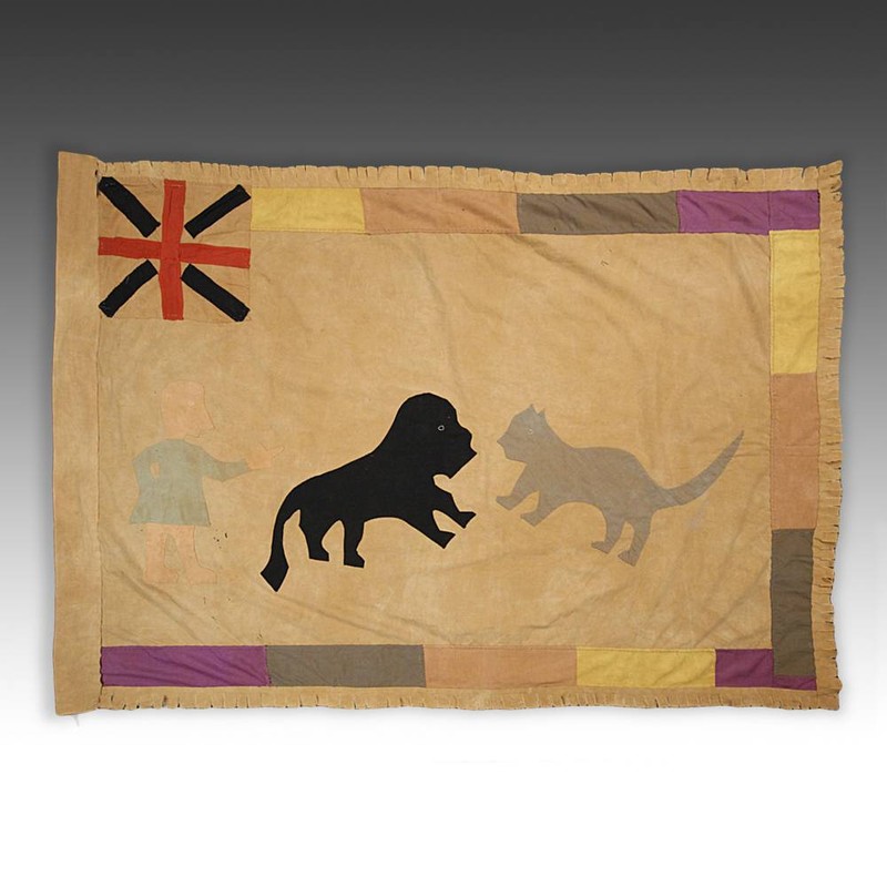 FRANKAA ASAFO MILITARY WARRIOR FLAG COTTON APPLIQUE FANTE GHANA WEST AFRICA
