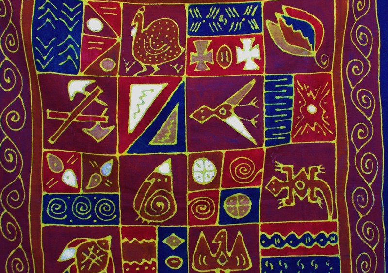 Batik Tapestry Zimbabwe Rare Folk Art African Sadza Fabric Handmade 60X73 gallery