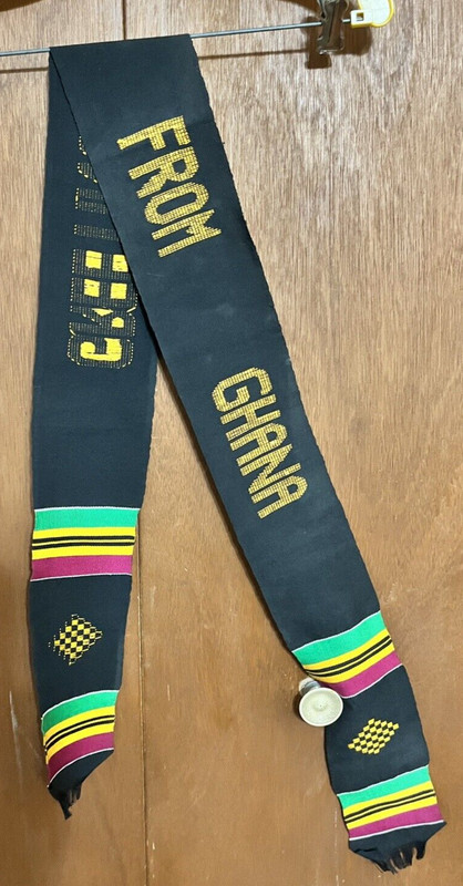 Kente Sash Hand Woven Designed «Greetings From Ghana»