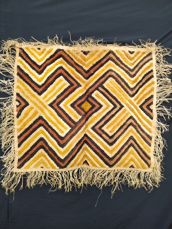 Authentic Vintage Kuba Cloth Raffia Textile – African Tribal Art – Congo A215