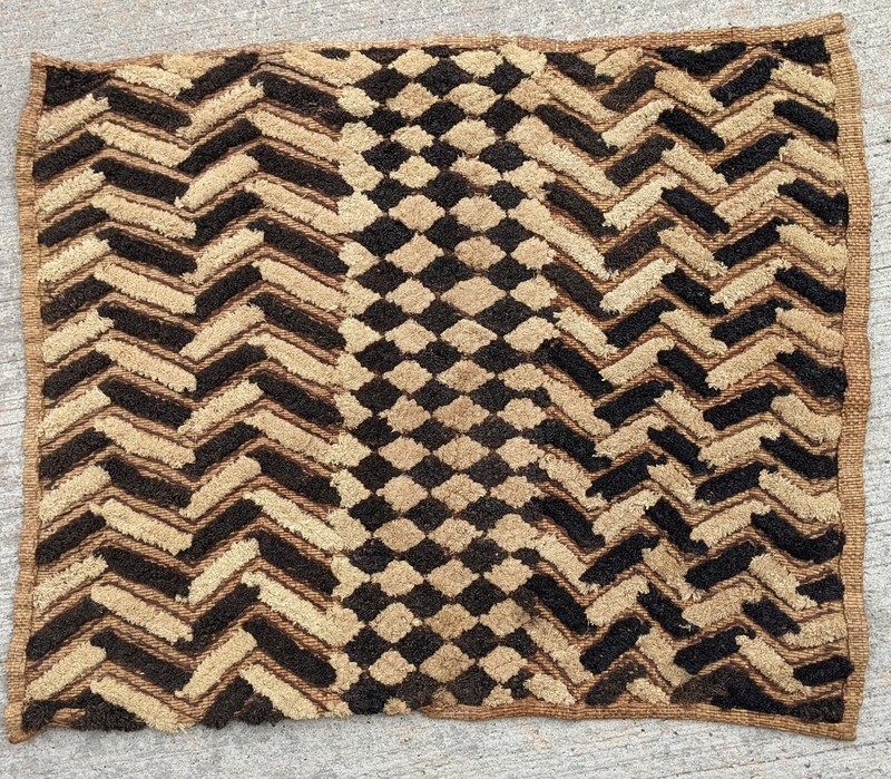 ORIGINAL VINTAGE KUBA THiCK PILE RAFFIA CLOTH PANEL TEXTILE CURRENCY DR CONGO gallery