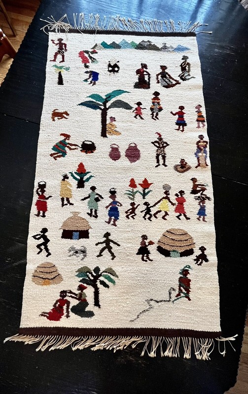 Marjorie Pope-Ellis School of Weaving Wool Rug (54”x27”) Sobantu South Africa gallery