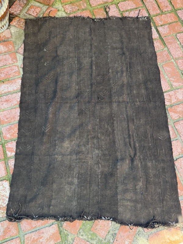 Vintage African Mudcloth Black Textile Throw 59” L x 41” W Textile | No. 129 gallery