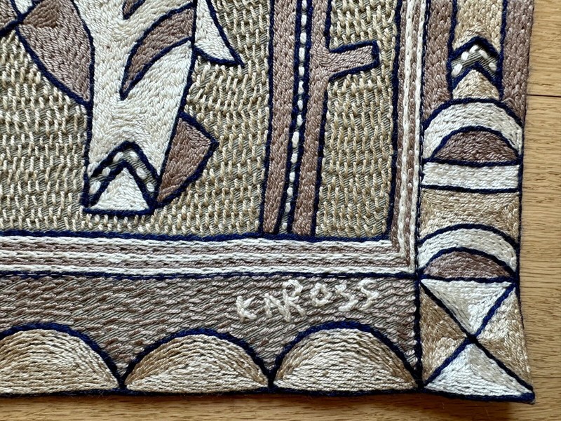 Kaross South African Art Zebra Embroidered Placemat Safari Tapestry NEW gallery