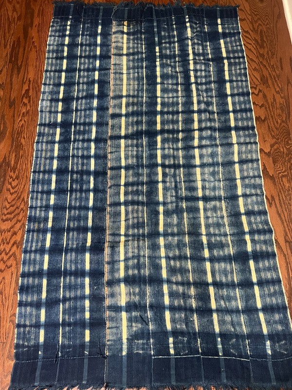 Hand woven Baule Stripwoven Textile Ivory Coast African Art 56" X 41" (#5) gallery