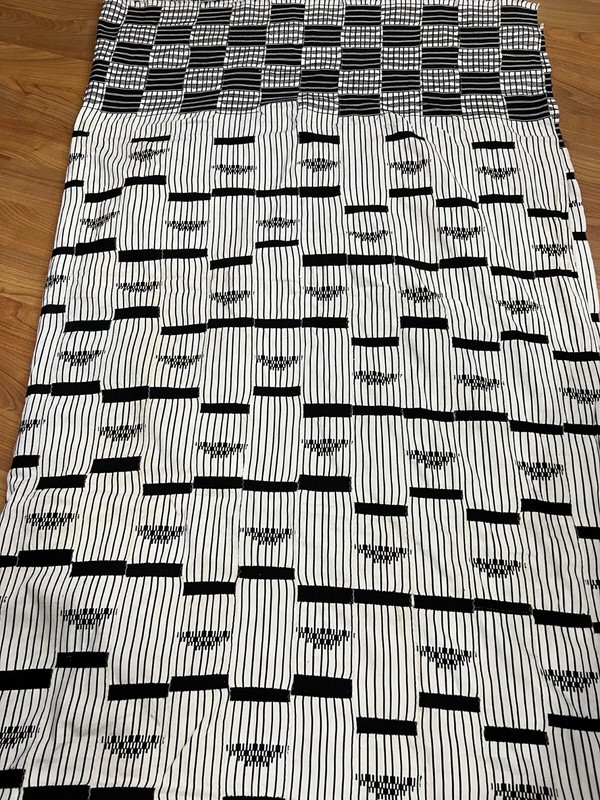 Vintage large African kente Ewe hand woven cloth 120' X 80" African Art Deco gallery
