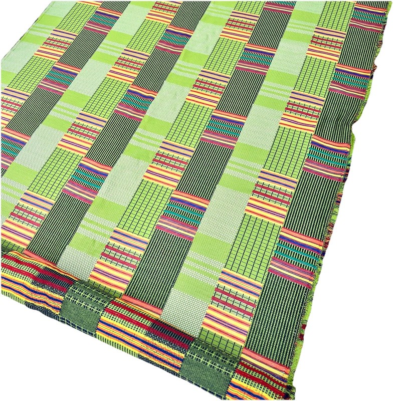 Donghia Kente Cloth 4 1/2 Yards Ghana African Tribal Multi Color Med Weight 56”W gallery