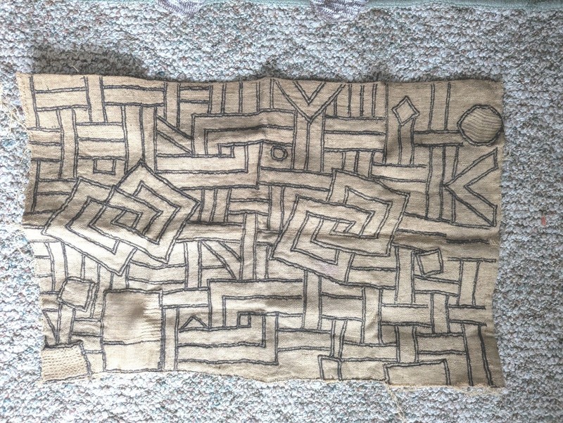 AFRICAN KUBA RAFFIA CLOTH HANDMADE PANEL TEXTILE CURRENCY KASSAI SHOOWA DR CONGO gallery