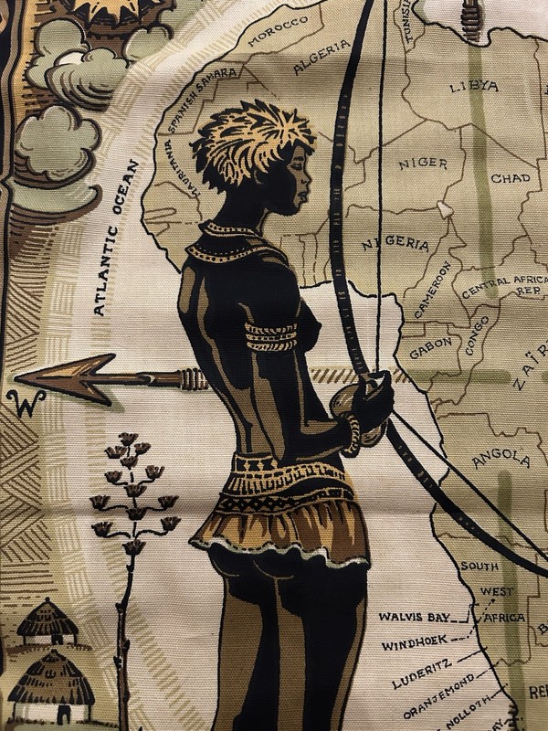 Africa Fabric Wall Hanging Pan Prints Animals Female Native Figure (boobies!) gallery