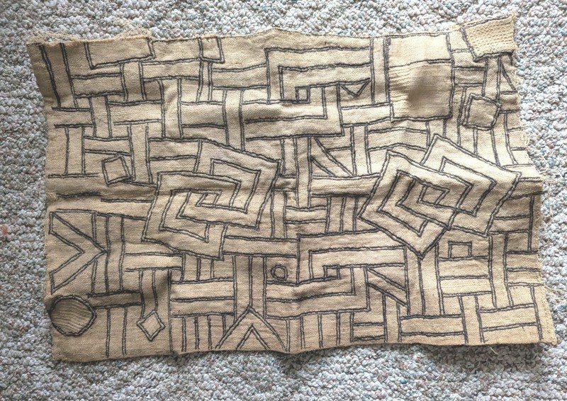 AFRICAN KUBA RAFFIA CLOTH HANDMADE PANEL TEXTILE CURRENCY KASSAI SHOOWA DR CONGO gallery