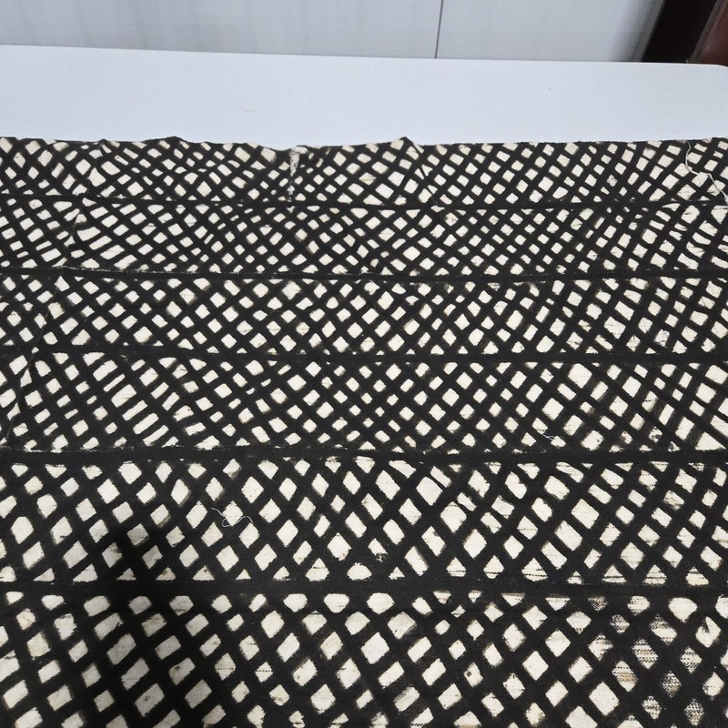 African Textile Art Mud Cloth | Geometric Grid Pattern | 69 x 49 inches gallery