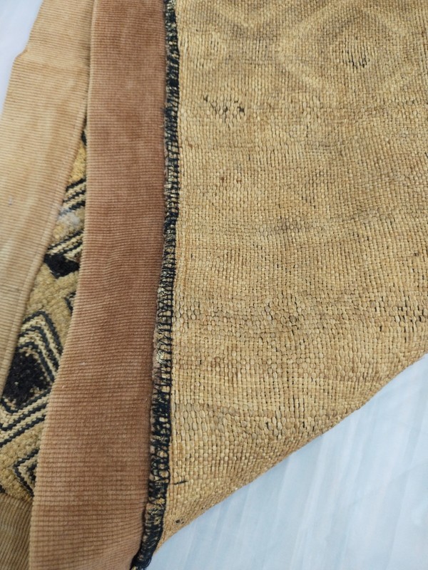 Vintage African Kuba Raffia Cloth Handwoven Textile Geometric Tribal Art Congo gallery