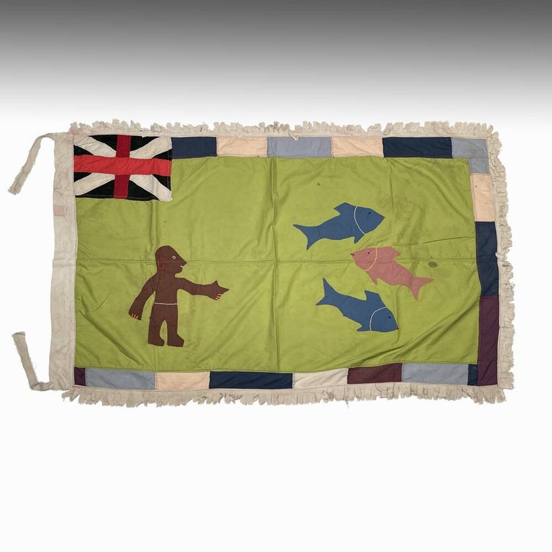 FRANKAA ASAFO MILITARY WARRIOR FLAG COTTON APPLIQUE FANTE GHANA WEST AFRICA