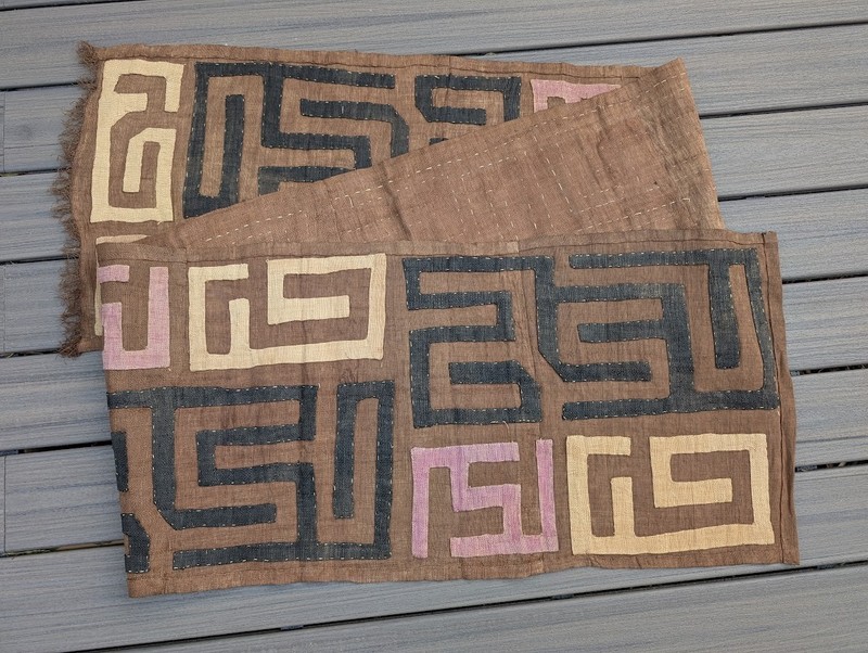 Kuba Raffia Textile Long Cloth Skirt Applique – Kuba People, D.R. Congo 122″