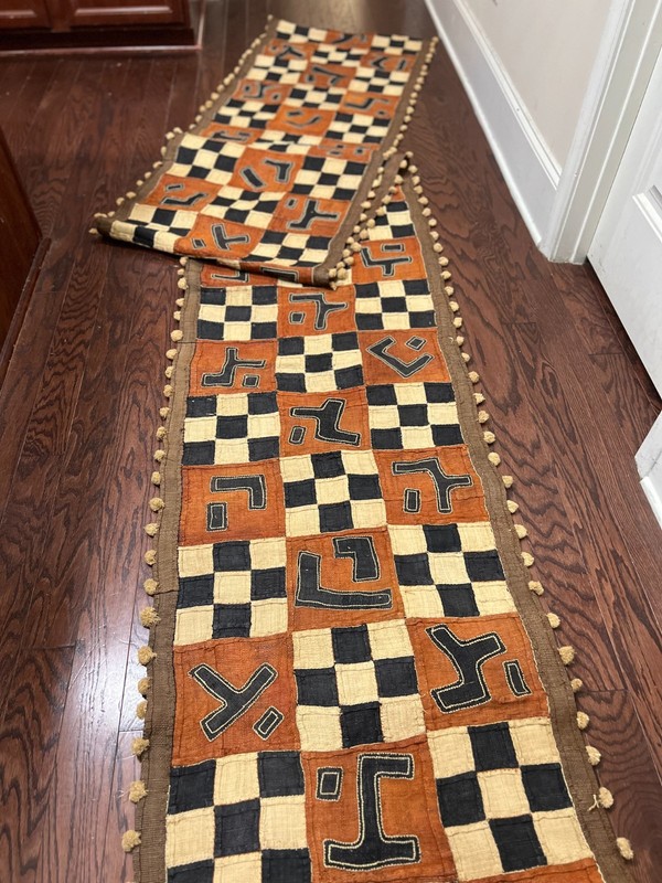 genuine 11 feet African (Congo) Kuba Raffia cloth fabric, natural woven handmade
