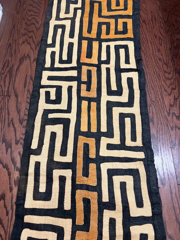genuine 10 feet African (Congo) Kuba Raffia cloth fabric, natural woven handmade gallery