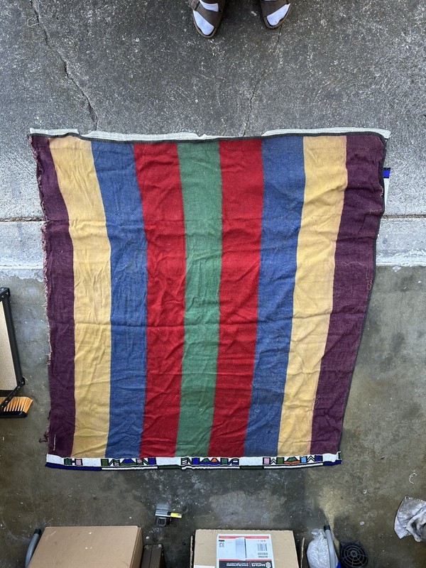 Antique African Ndebele Hand Beaded Traditional Blanket South Africa Hand Woven gallery