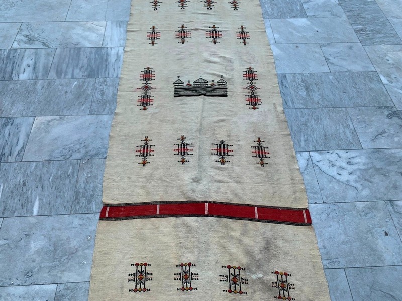 Vintage African Fulani Blanket Handmade Fulani Wedding Hanging Tent Mali 3x7 ft gallery