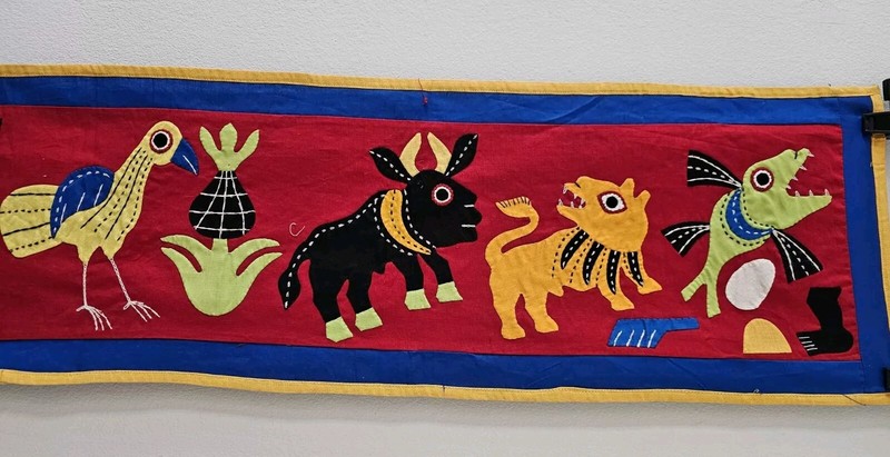Vtg Abomey Benin Applique Banner Wall hanging African Textile Tapestry gallery