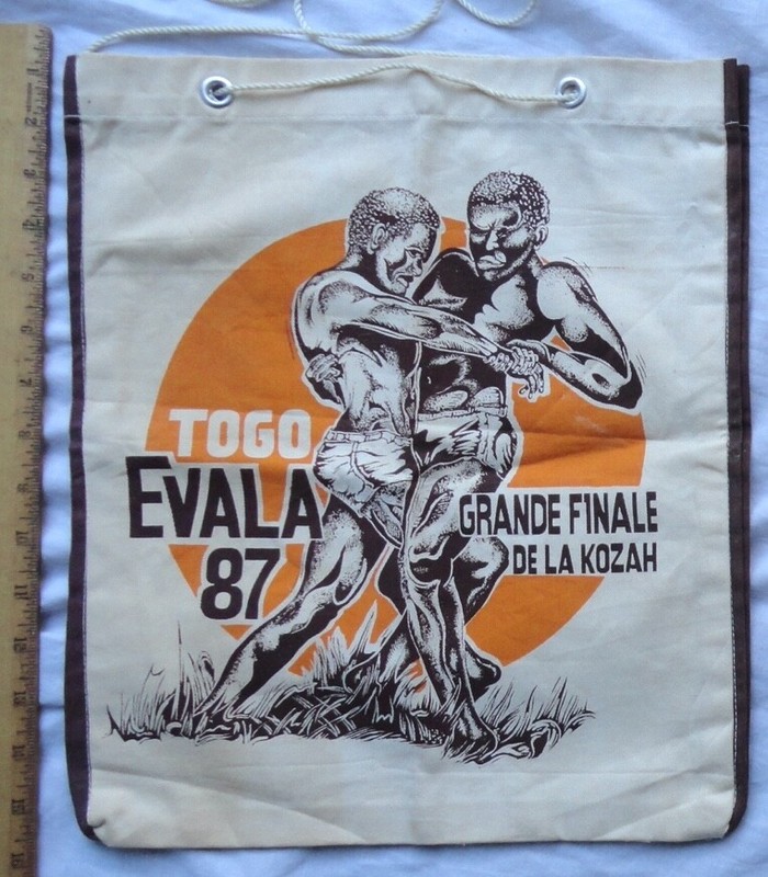 1987 Togo Evala Grande Finale Cloth Bag, De La Kozah, Africa, Wrestling