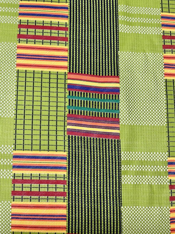 Donghia Kente Cloth 4 1/2 Yards Ghana African Tribal Multi Color Med Weight 56”W gallery